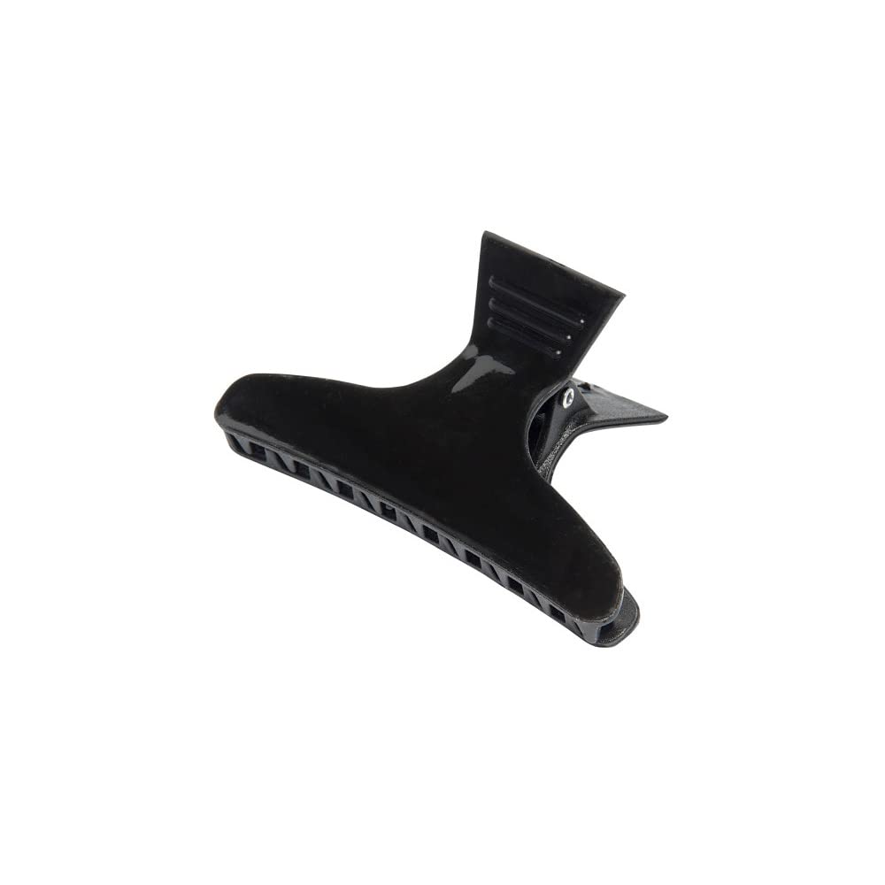 Diane Large Butterfly Clamps for Sectioning, Haircutting, Blow Drying, Butterfly Hair Clips for Women and Girls, 3.25”, Black and White (12 Pack)